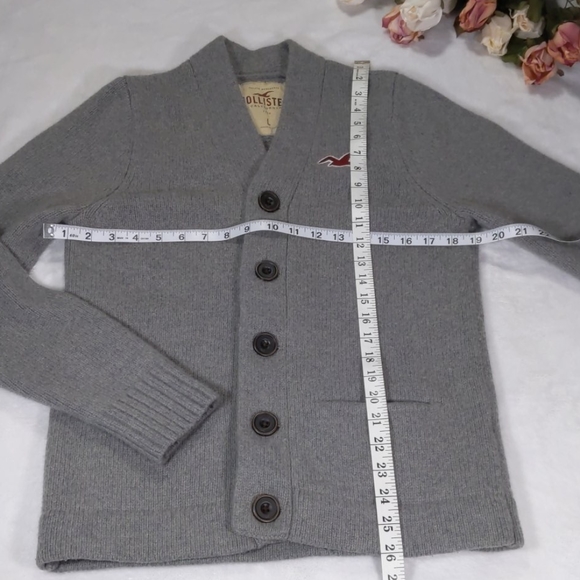 HOLLISTER GRAY BUTTON DOWN JACKET SIZE LARGE - Picture 7 of 8